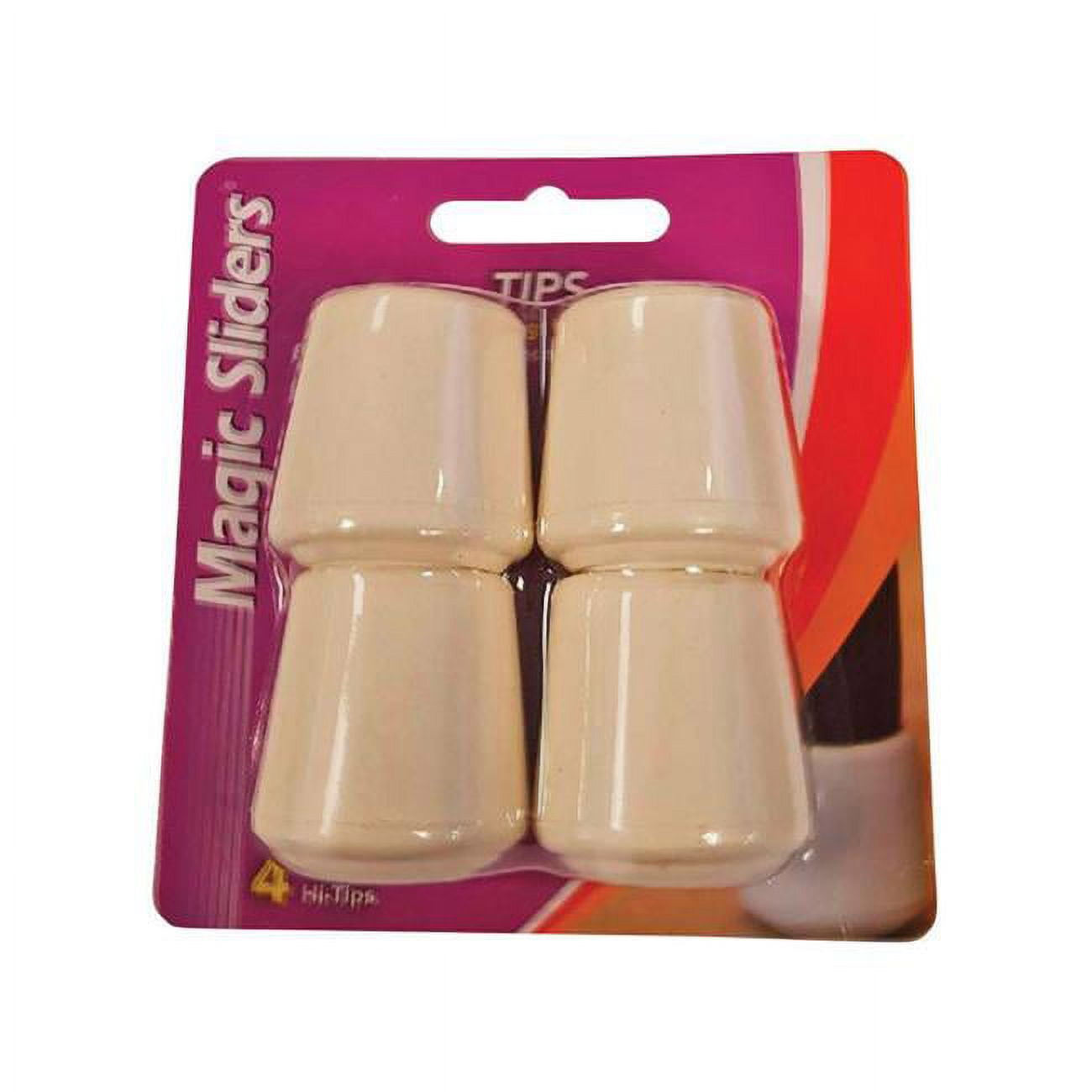 Magic Sliders Rubber Leg Tip White Round 1 in. W 4 pk