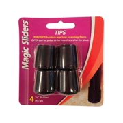 Magic Sliders 97377 Black Round Rubber Furniture Leg Tips 7/8 in.
