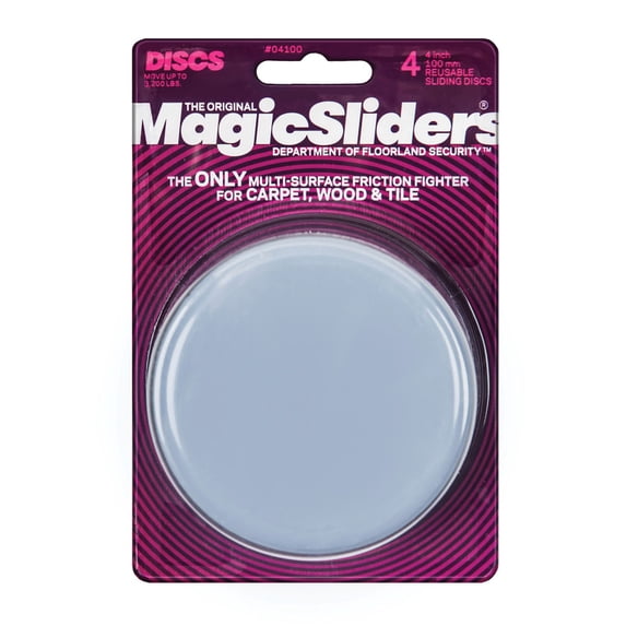 Magic Sliders 04100 Surface Protectors, Furniture Sliding Discs, Adhesive, 4-In. Round, 4-Pk. - Quantity 1