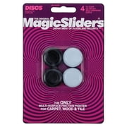 Magic Sliders L P 4225 4 Pack 7/8-1 RND Slider, 1 Pack, White/Black