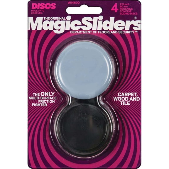 Magic Sliders Gray 2-3/8 in. Adhesive Polymer Sliding Discs 4 pk
