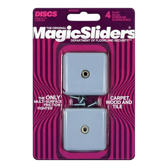 Magic Sliders  Gray Nylon & Plastic Screw-On Sliding Discs - 4 per Pack & Pack of 5