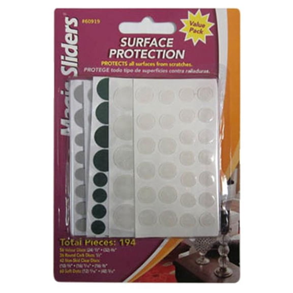 Magic Sliders Round Furniture Sliders Self Stick - Surface Protection - 194 Piece Value Pack