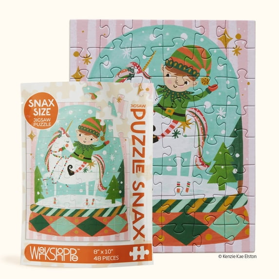 Magic Snow Globe | 48 Piece Holiday Puzzle Snax