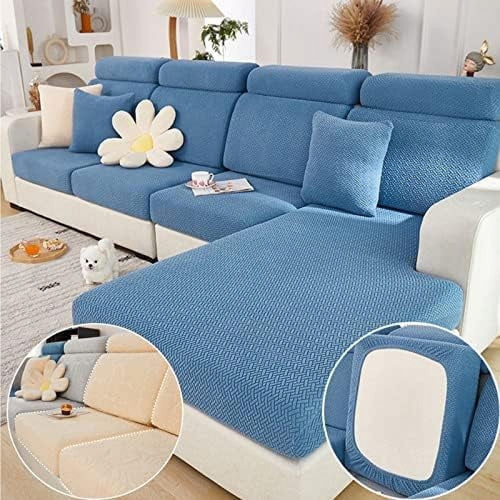 Magic Sofa Covers 2024 New Wear Resistant Universal Sofa Cover Washable L Shape Stretch Couch Covers Cushion Slipcovers for Sectional Sofa Texture Light Gray Large Single Seat Cover Walmart