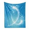 thumbnail image 1 of Magic Soft Flannel Fleece Blanket, Fairytale Magic Fantasy Celebration Swirling Stars with Tail Illustration, Cozy Plush for Indoor and Outdoor Use, 50" x 60", Sky Blue and Pale Blue, by Ambesonne, 1 of 5