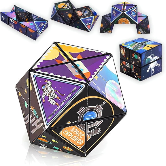Magic Space Cube,Infinity Magic Cubes Transforming Infinity Geometric Puzzle Toys for Kids and Adults