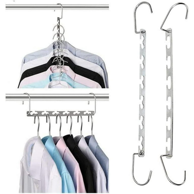 Magic Space Saving Clothes Hangers Multifunctional Smart Closet Organizer  Premium Wardrobe Clothing Cascading Hanger, Innovative Design for Heavy  Clothes, Shirts Pants Dresses Coats(2 Pack) - Walmart.com