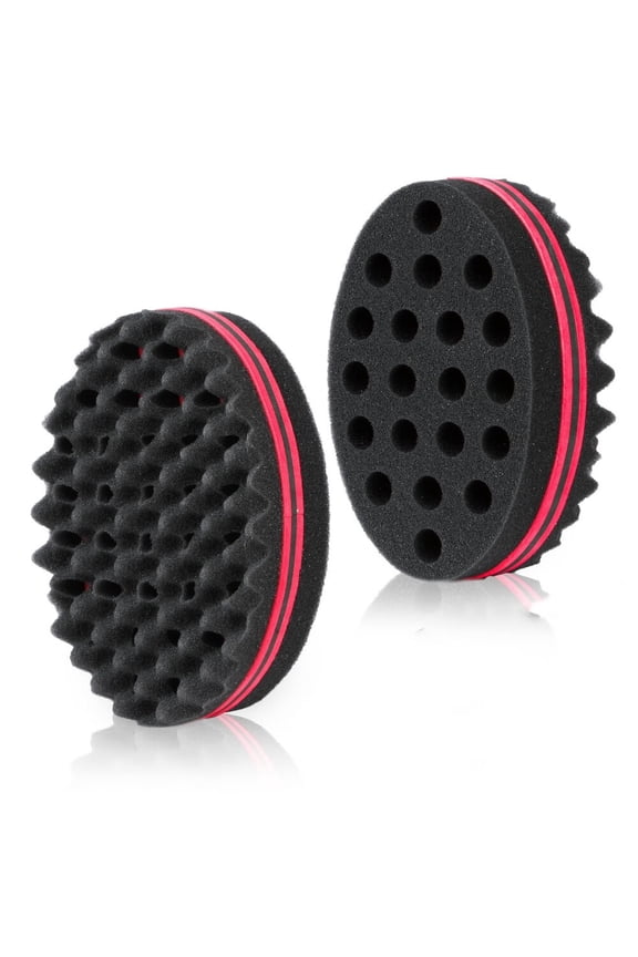 Magic Sponge Brush for Afro Curls,Twist Sponge with 6.29 Inch Free Pick Comb (2 PACK)