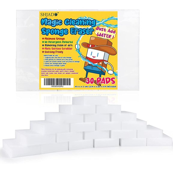 Magic Sponge Cleaning Eraser, 30 Pack Melamine Foam Cleaning Pads, Multi-Purpose Household Cleaning Sponge Suitable for Kitchen, Bathroom, Bathtub, Sink, Furniture, Wall Cleaning