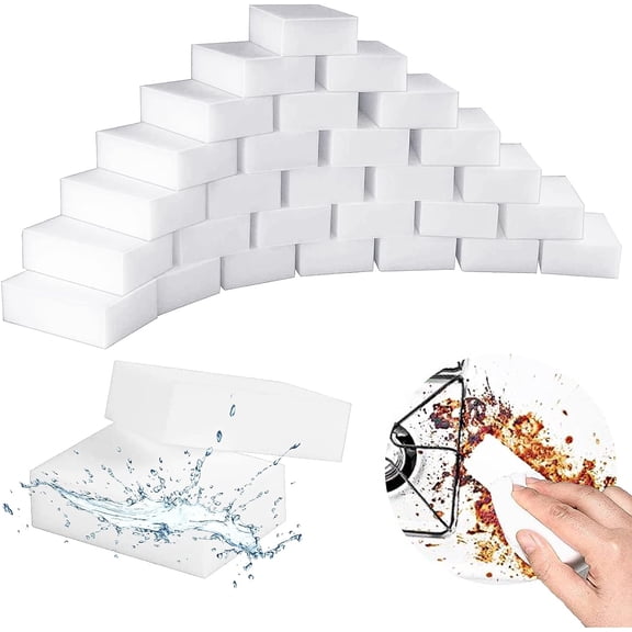 Magic Sponge Eraser Sheets, 52Pcs All-Purpose White Melamine Sponge Convex Point Disposable Magic Cleaning Wipes for Furniture Kitchenware, Hard-to-Reach Places, Shoe