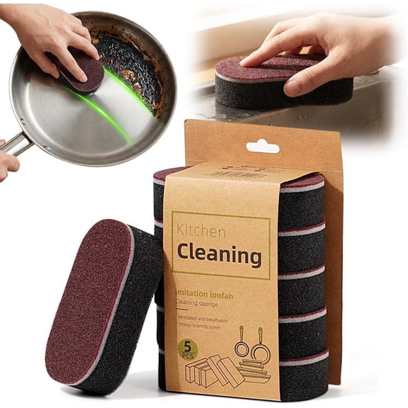 Magic Sponges Cleaning Eraser, Heavy-Duty Melamine Sponge Foam Pads, Multi-Functional Household Cleaning Kitchen Dish Sponge for Furniture, Bathroom, Bathtub,Sink,Floor,Baseboard,Wall Cleaner (5PCS)
