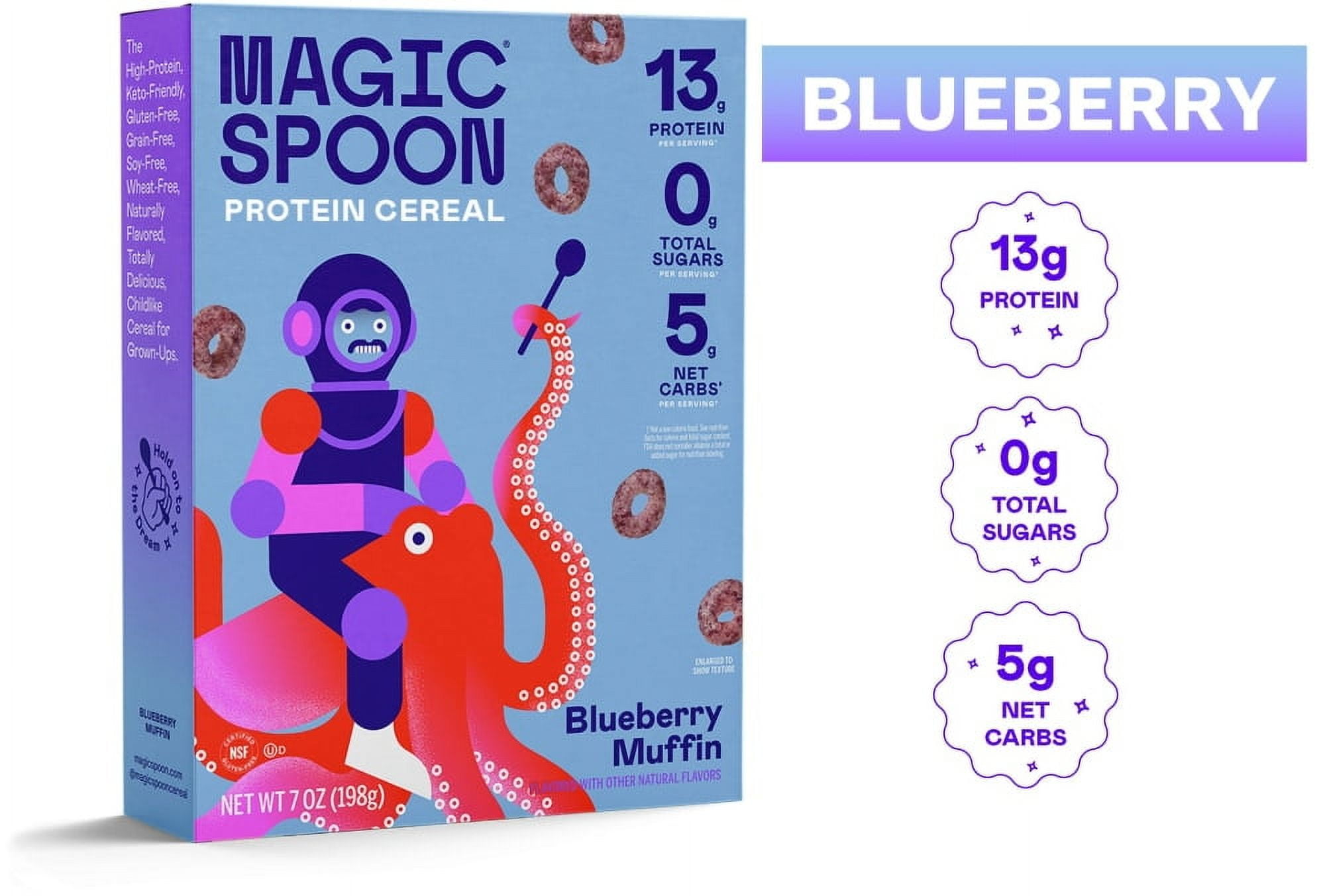 Magic Spoon Blueberry Muffin High-Protein Grain-Free Breakfast Cereal