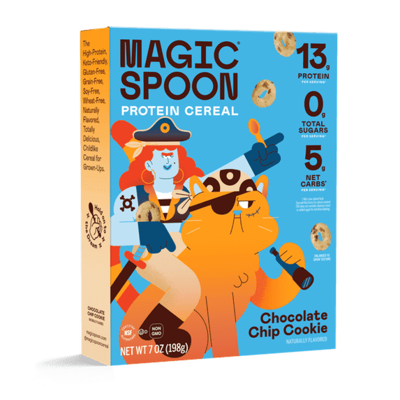 Magic Spoon Chocolate Chip Cookie Grain-Free Cereal, 7oz Box