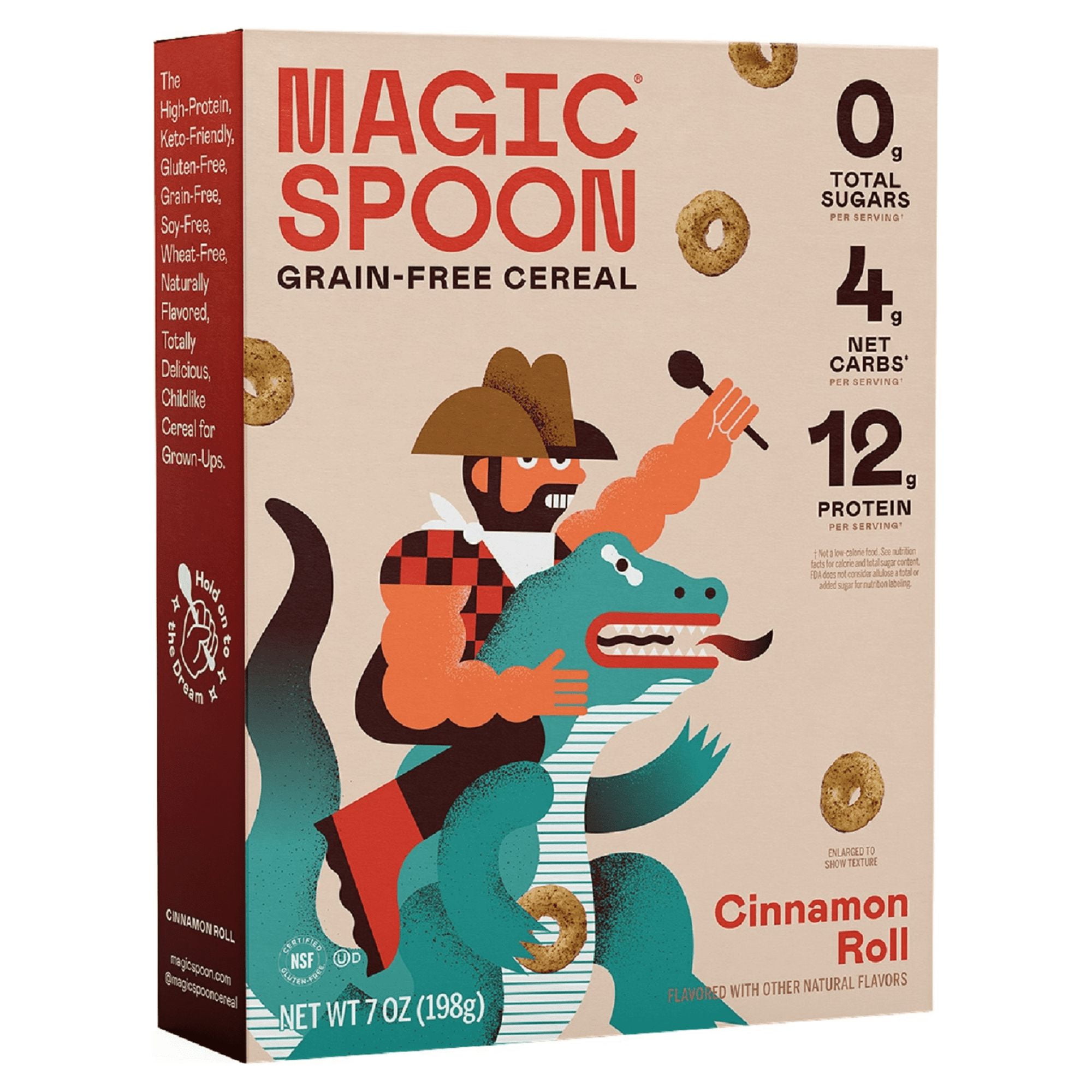 Magic Spoon Cinnamon Roll Grain-Free Breakfast Cereal, 7 oz Box