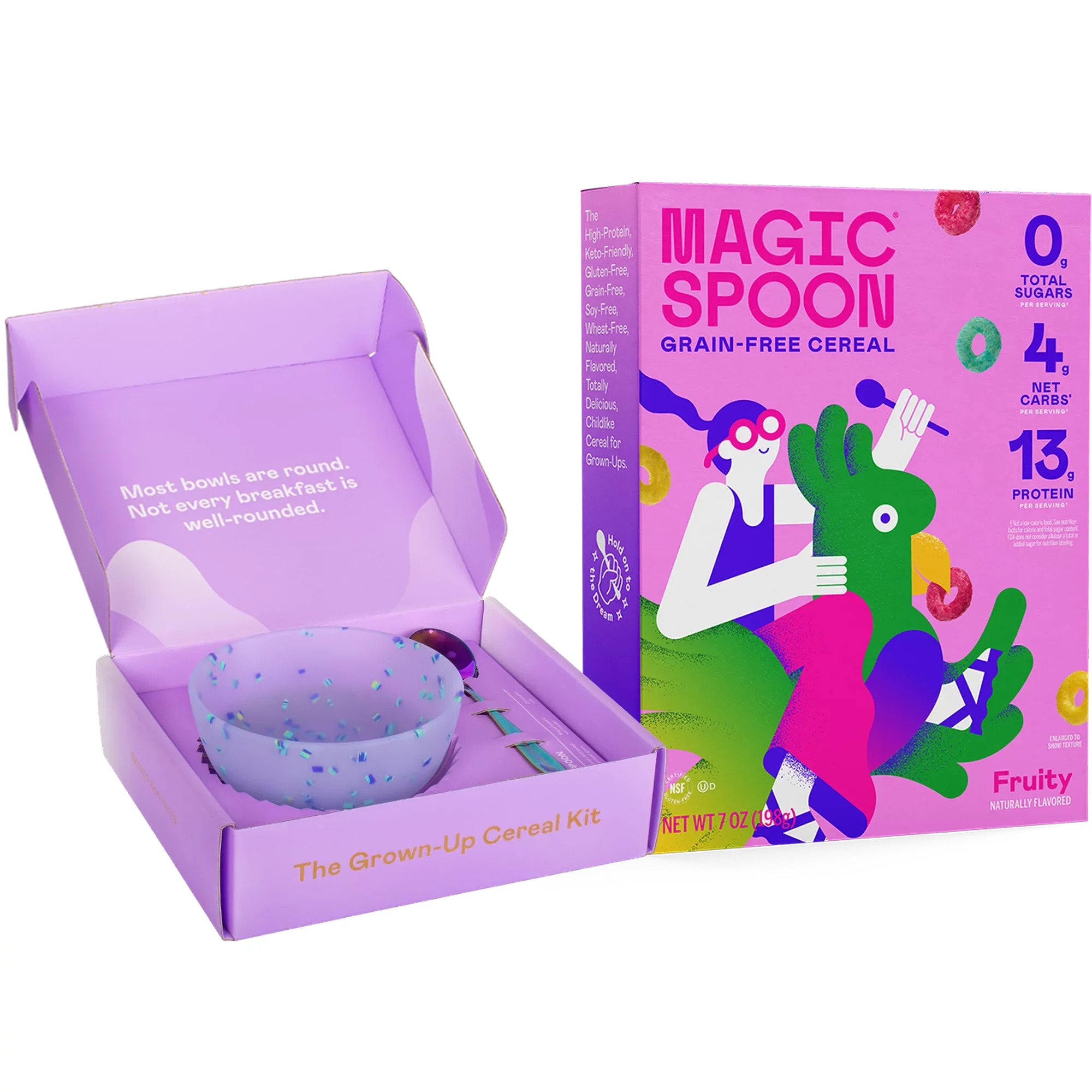 Magic Spoon Fruity Cereal + Zebra Bowl & Spoon Bundle I Keto Friendly I