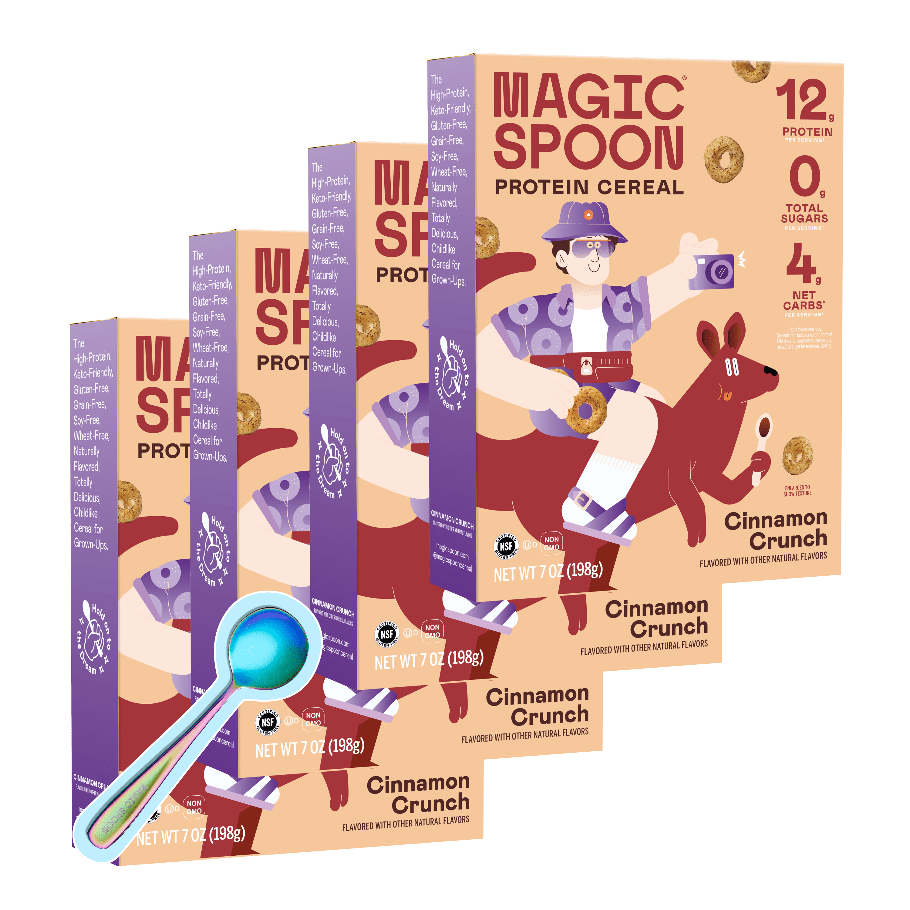 Magic Spoon Protein Cereal 1 case (4 boxes) - Cinnamon Crunch - Walmart.com
