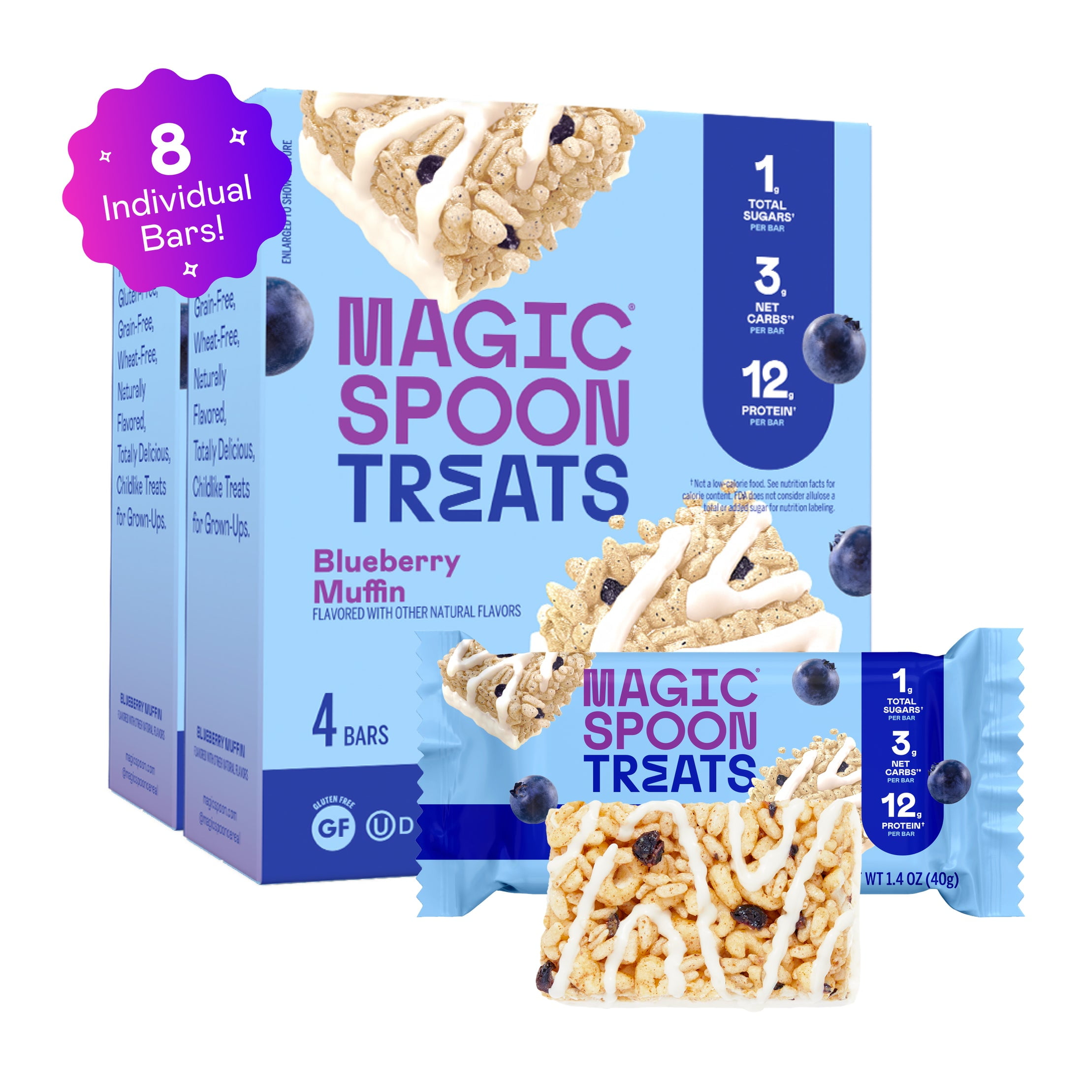 Magic Spoon Blueberry Protein Treats, 12g Protein, Keto-Friendly, 2g ...