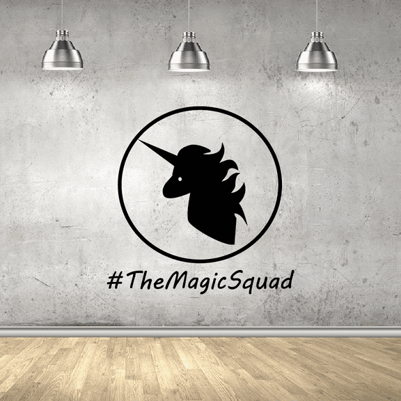 The Magic Squad Quote Unicorn Magical Unicorns Wall Sticker Art Decal for Girls Boys Kids Room Bedroom Nursery Kindergarten House Fun Home Decor Stickers Wall Art Vinyl Decoration Size (28x30 inch)