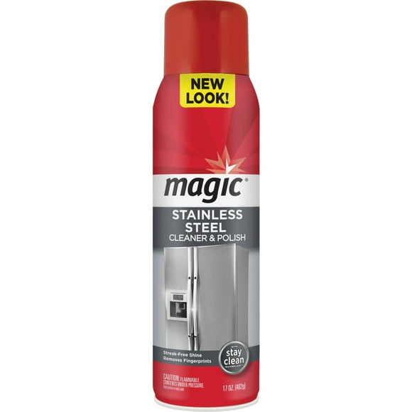 Magic Clean Products Stainless Steel Cleaner Aerosol - Streak-Free, Fresh Scent - 17 Ounce