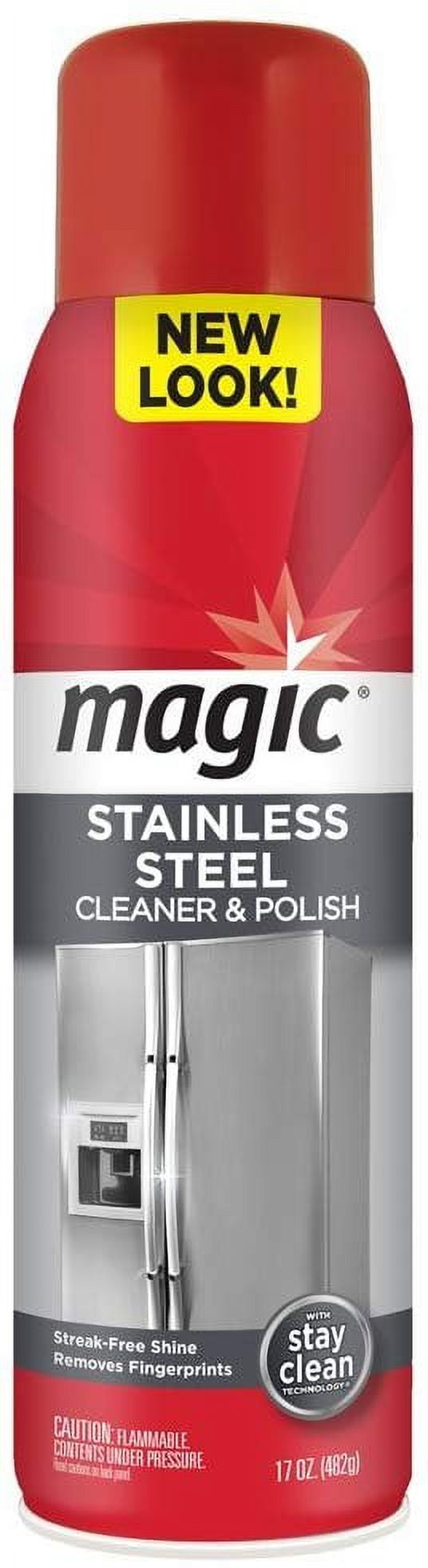 Magic Stainless Steel Cleaner & Polish Trigger Spray - Protects Appliances from Fingerprints and Leaves A Streak-Free Shine - 14 fl. oz.