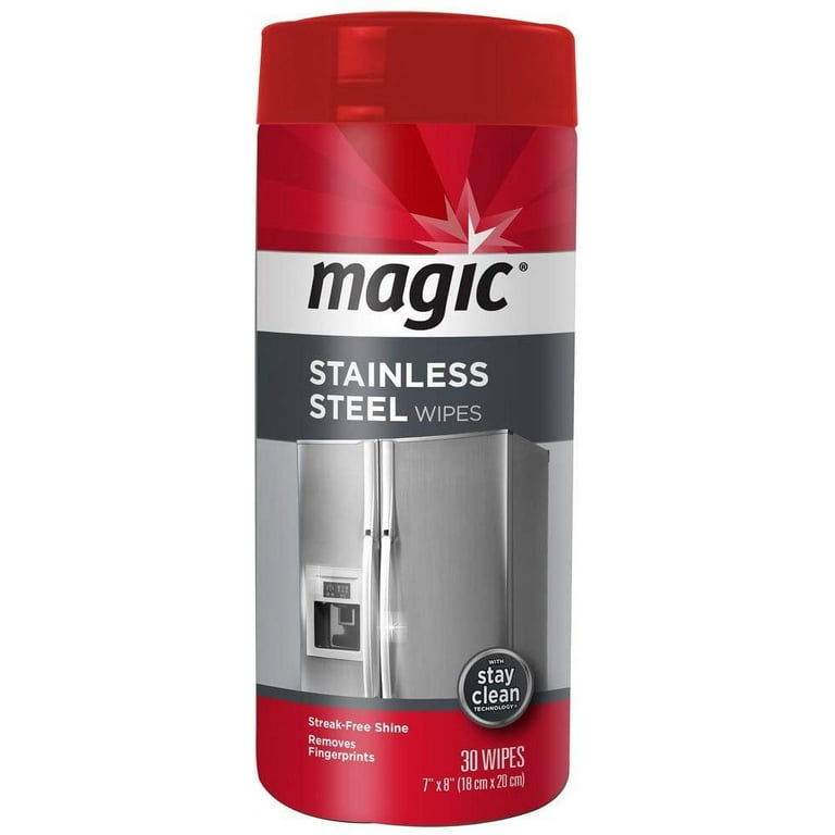  Magic Stainless Steel Wipes - Removes Fingerprints, Residue,  Water Marks and Grease From Appliances - Works Great on Refrigerators,  Dishwashers, Ovens and More - 30 Count : Health & Household