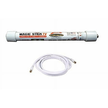 Magic Stick TV Indoor TV Antenna, with 35 Miles Reception Range