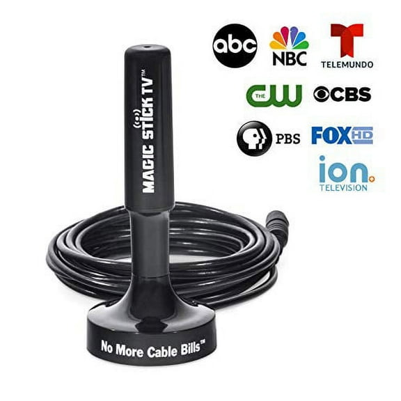Magic Stick TV MS-50, 2018 Upgraded Model, Signal Booster Antenna for Digital HDTV 1080P HD Channels, 16.5ft Cable, Black