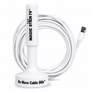 Magic Stick TV MS-50 Digital Antenna for Smart TV, HDTV Antennas for Free Channels, Signal Booster, 1080p HD Channels, 16.5ft Cable, White