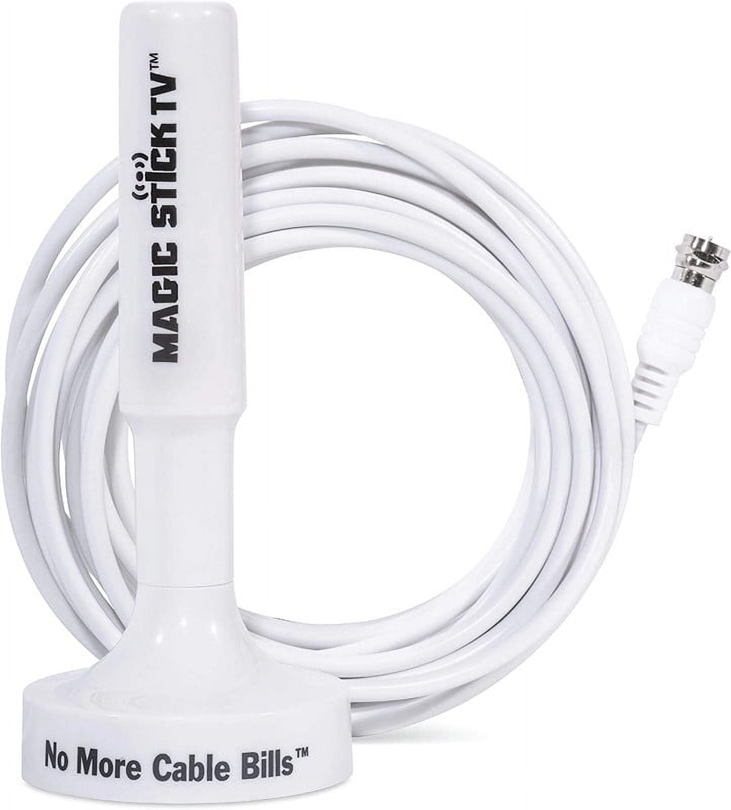 Magic Stick TV MS50A Indoor TV Antenna with 16.5 ft Coaxial Cable, with 70 Miles Reception Range