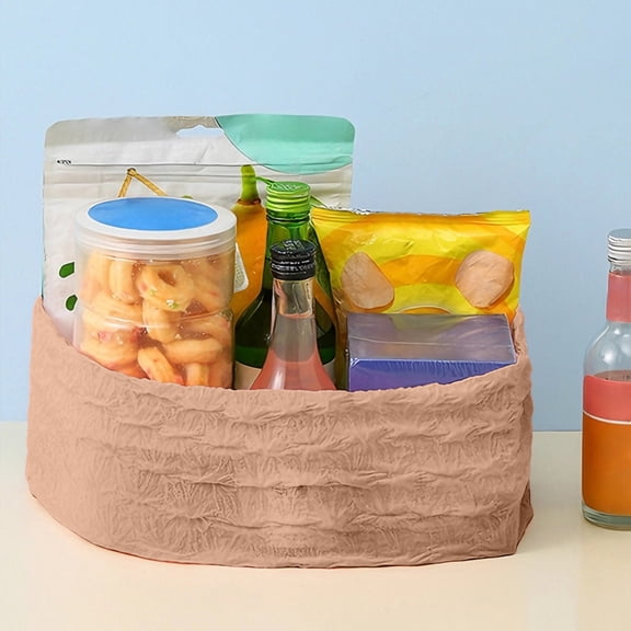Magic Stretch Expandable Bags, Large Capacity Pleated Expandable Shopping Bags, Reusable Foldable Grocery Tote Portable for Shopping, Travel, Groceries, Work, Picnics (Khaki)