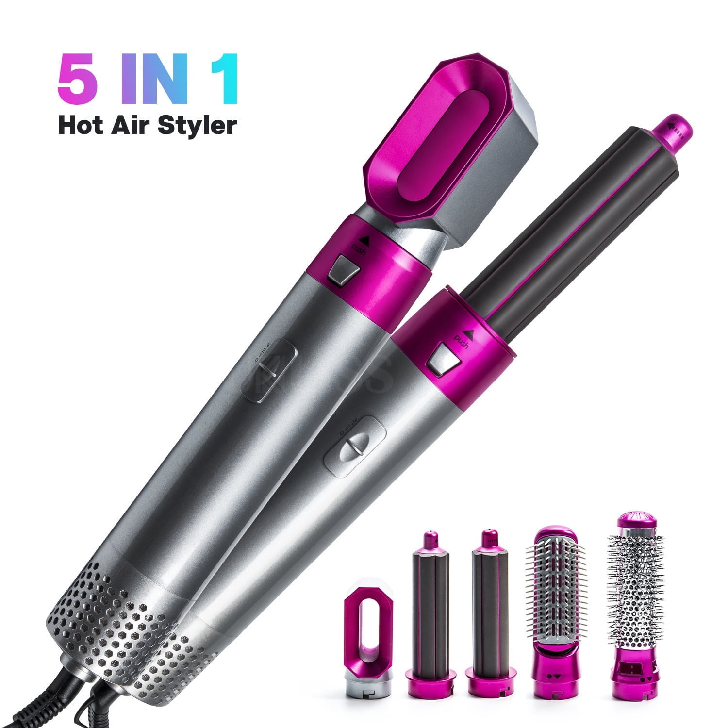 Magic Styler 4-in-1 Airstyler, Magicstyler Air Styler, Curling Iron Brush Air Curler Air Styler Wrap, Auto Wrap Curlers, Multi Hair Styler for Fast Hairstyle (Purpl)