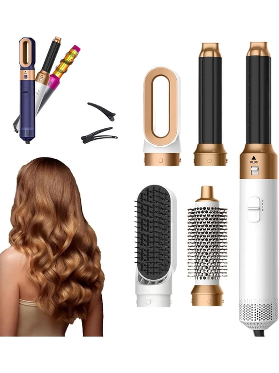 Magic Styler 4-in-1 Airstyler, Magicstyler Air Styler, Curling Iron Brush Air Curler Air Styler Wrap, Auto Wrap Curlers, Multi Hair Styler for Fast Hairstyle (White Gold)
