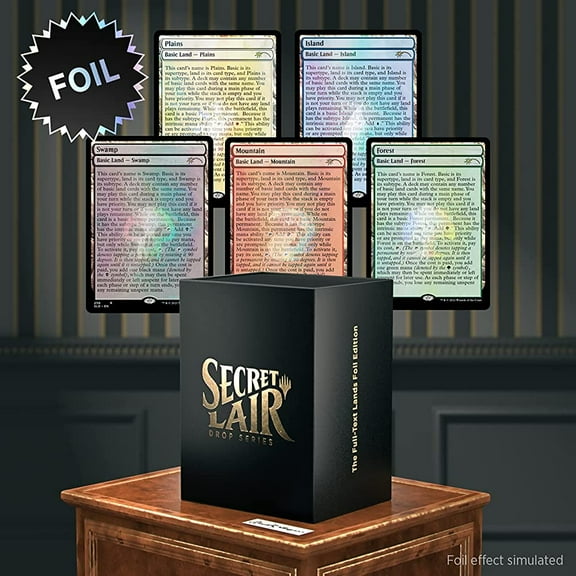 Magic TCG The Gathering Secret Lair Premium Foil: MTG Dr Lairs Secretorium Full Text Lands