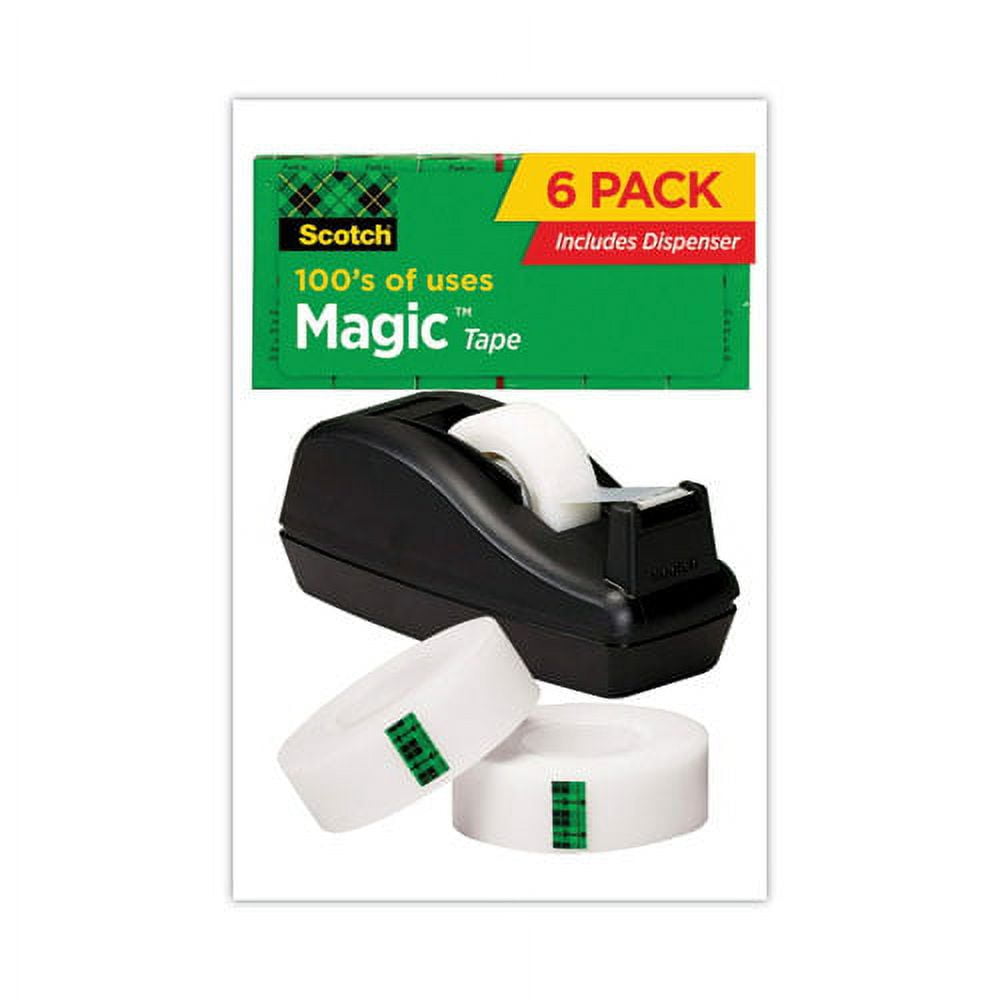 Magic Tape Desktop Dispenser Value Pack, 1" Core, 0.75" X 83.33 Ft, Clear | Bundle of 10 Packs