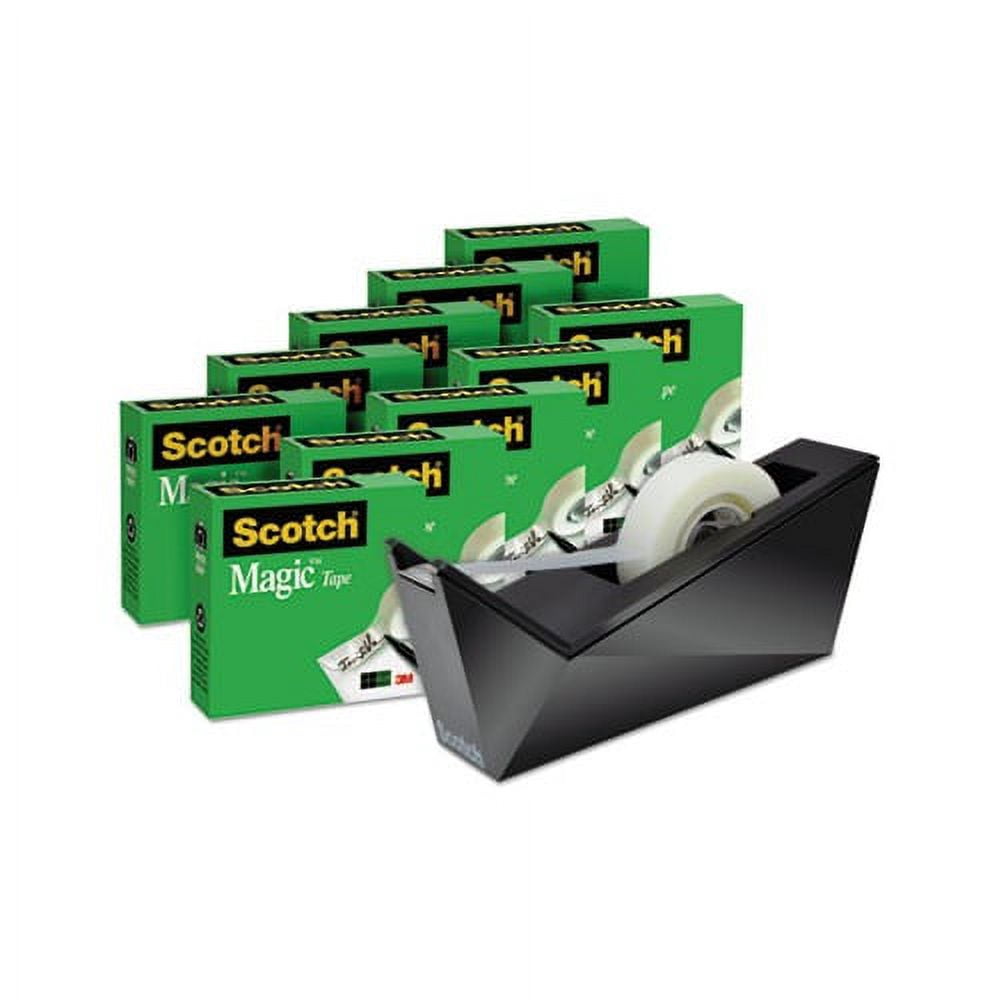 Magic Tape Desktop Dispenser Value Pack 1" Core, 0.75" x 83.33 ft, Clear, 10/Pack
