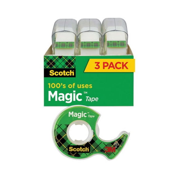 Magic Tape In Handheld Dispenser, 1" Core, 0.75" X 25 Ft, Clear, 3/pack | Bundle of 10 Packs