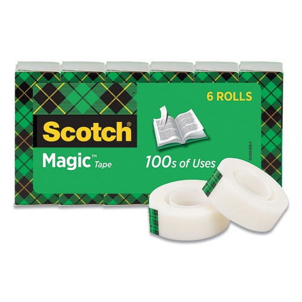 Magic Tape Refill, 1" Core, 0.75" X 22.2 Yds, Clear, 6/pack | Bundle of 10 Packs