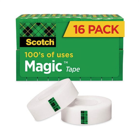 Magic Tape Value Pack, 1" Core, 0.75" X 83.33 Ft, Clear, 16/pack | Bundle of 10 Packs