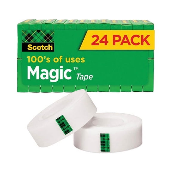 Magic Tape Value Pack, 1" Core, 0.75" X 83.33 Ft, Clear, 24/pack | Bundle of 2 Packs