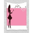 thumbnail image 1 of Magic Tapestry, Silhouette of a Princess Fairy with Magic Wand Scattering Stars Girly Image, Wall Hanging for Bedroom Living Room Dorm Decor, 40W X 60L Inches, Burgundy Pink White, by Ambesonne, 1 of 2
