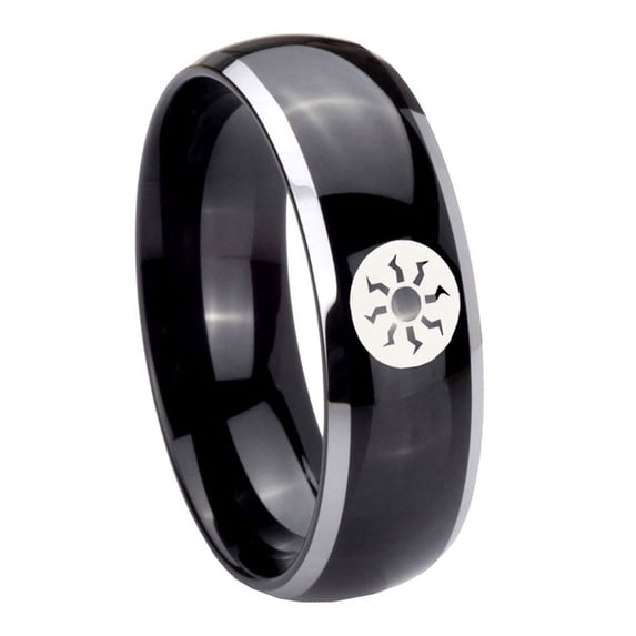 Magic The Gathering Black 2 Tone Dome Tungsten Men's Ring 10MM