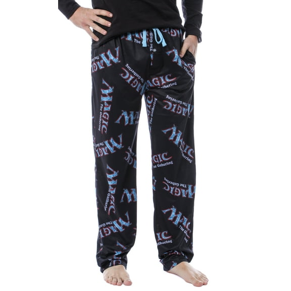 Magic The Gathering Card Game Men's Allover Logo Sleep Lounge Pants Pajama Pants