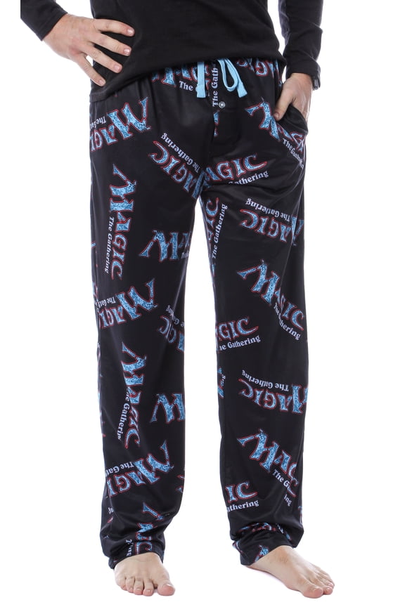 Magic The Gathering Card Game Men's Allover Logo Sleep Lounge Pants Pajama Pants
