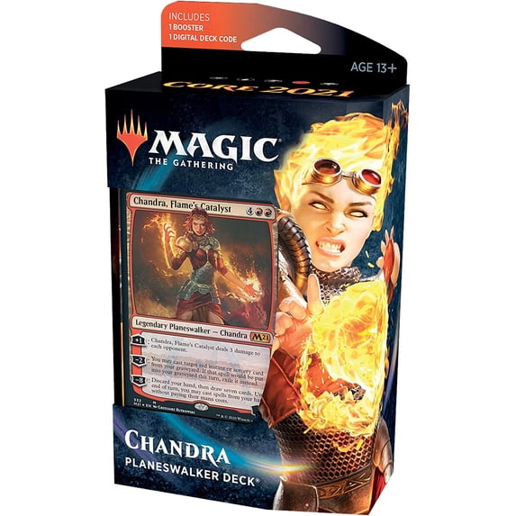 Magic: The Gathering Chandra, Flame’s Catalyst Planeswalker Deck | Core Set 2021 (M21) | 60 Card Starter Deck