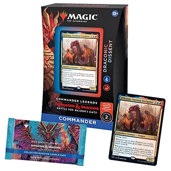 Magic: The Gathering Commander Legends: Battle for Baldurs Gate Commander Deck Draconic Dissent + Collector Booster Sample Pack