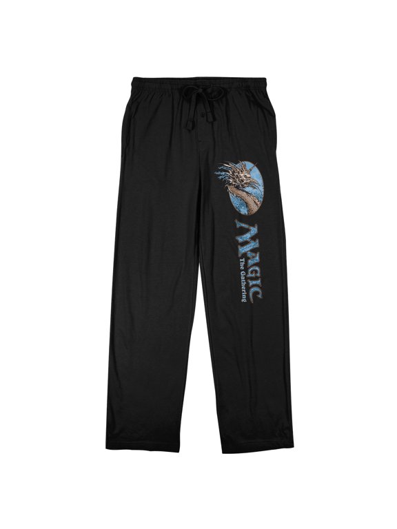 Magic The Gathering Dragon Logo Adult Black Sleep Pajama Pants-XXL