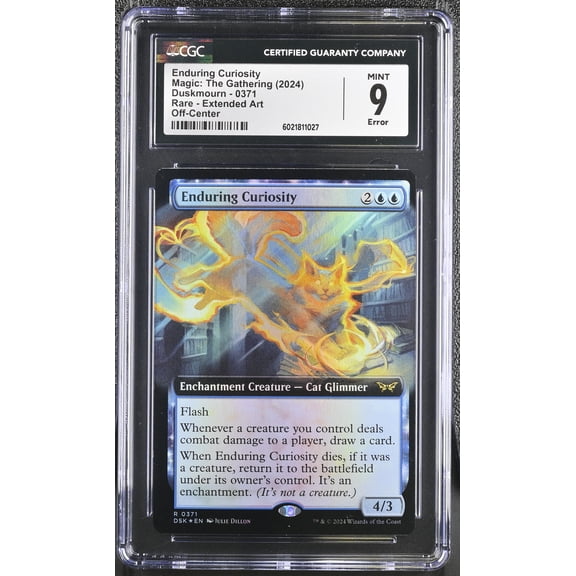 Magic: The Gathering Enduring Curiosity Extended Art Rare Off-Center Error Mint 9 Duskmourn 2024