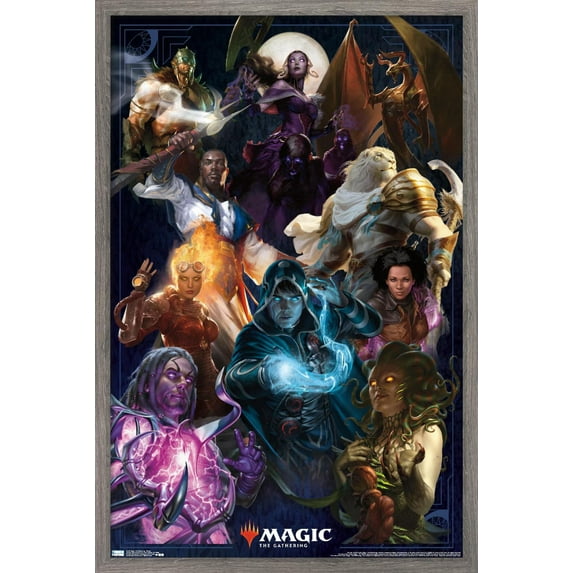 Magic: The Gathering - Group Wall Poster, 14.725" x 22.375", Framed