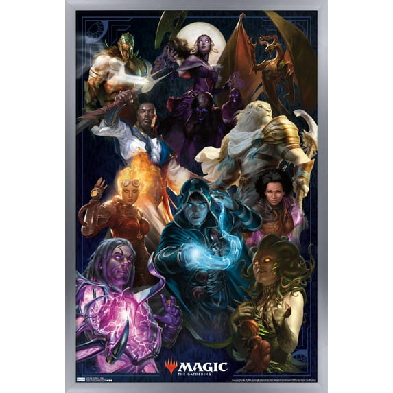 Magic: The Gathering - Group Wall Poster, 14.725" x 22.375", Framed